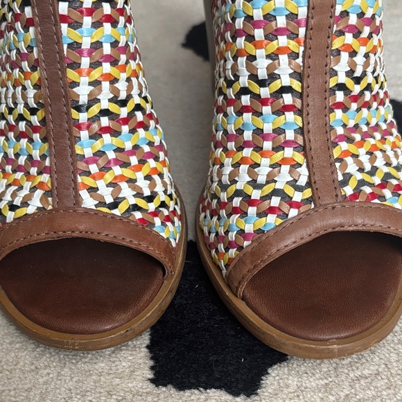 House of Harlow Multicolor Woven Slingback Heeled Sandals 38 - Picture 2 of 5